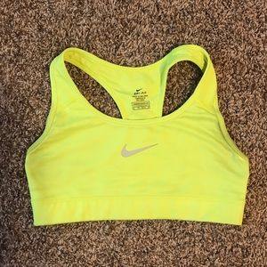 nike neon yellow sports bra
